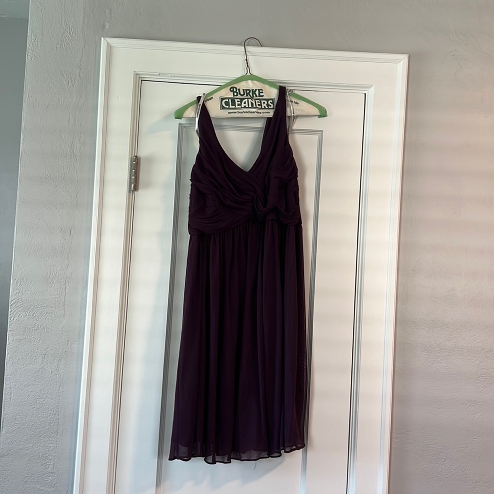 David’s bridal size 12 dress. Worn once. Plum color.
